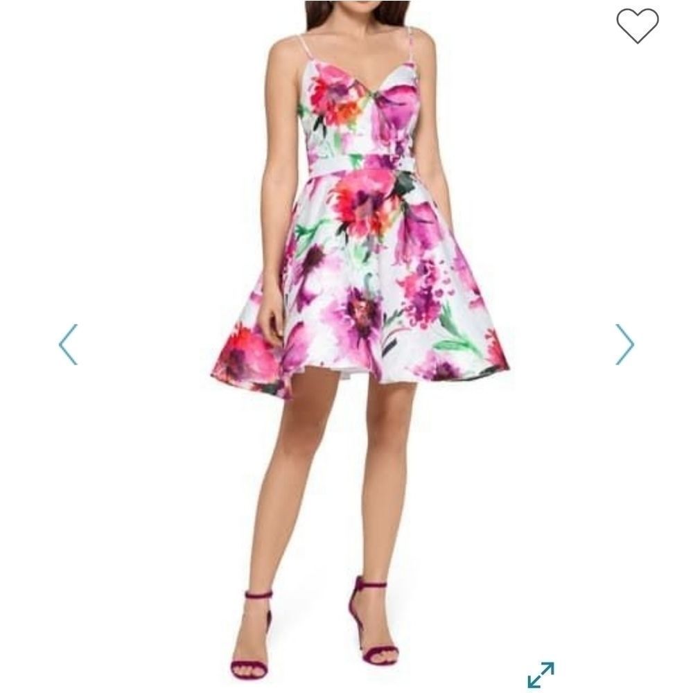 XSCAPE Open Back Floral Mini‎ Party Dress Size 4